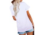 thumbnail image 3 of Annhoo Women's Summer Tops Short Sleeve Lace Patchwork V Neck Shirts Casual Solid Color Comfy Dressy Shirts, 3 of 7