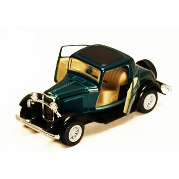 1932 Ford 3-Window Coupe, Green - Kinsmart 5332D - 1/34 scale Diecast Model Toy Car (Brand New, but NOT IN BOX)