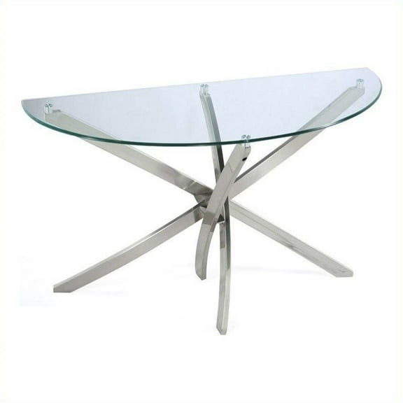 Magnussen Zila Sofa Table in Brushed Nickel