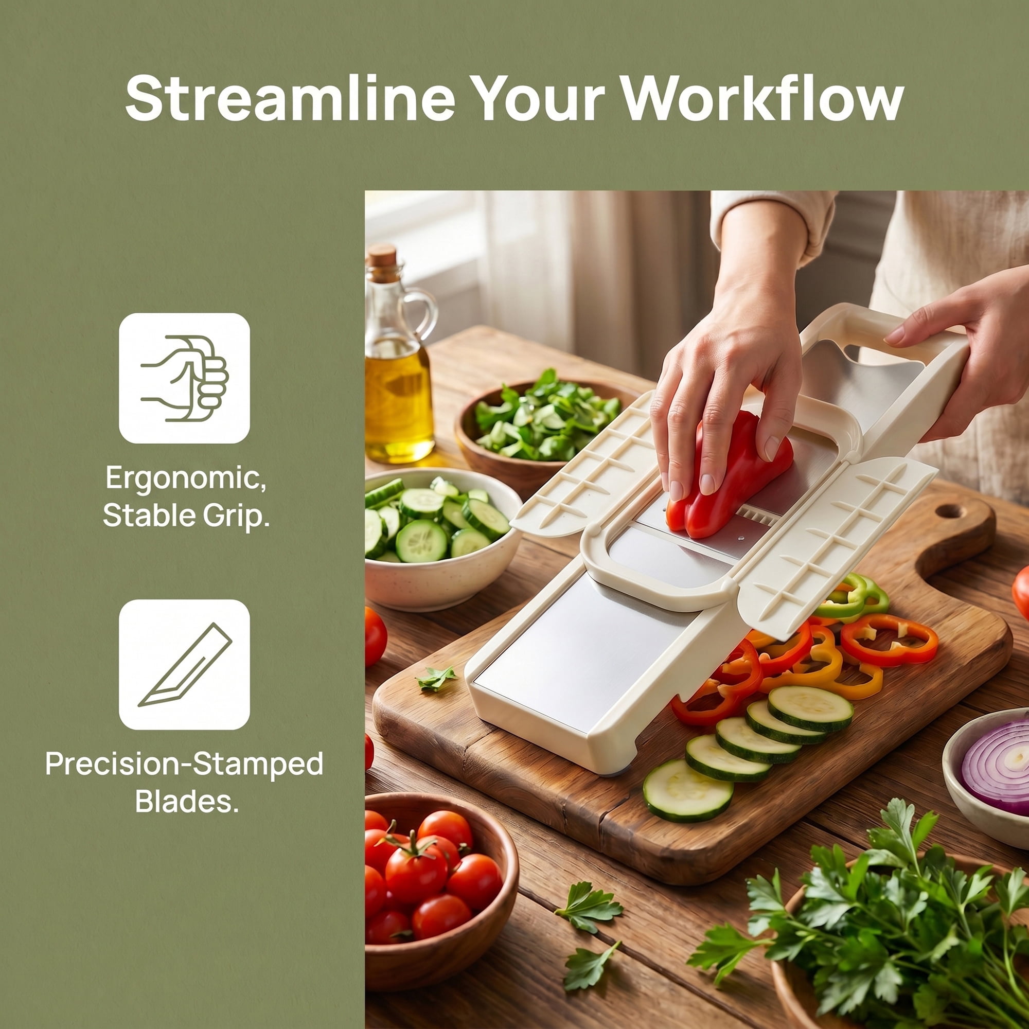 Unique Bargains Plastic Rust-Free Steel Slicer with Ergonomic Handle 2 in 1(E) 14.8"x3.9"