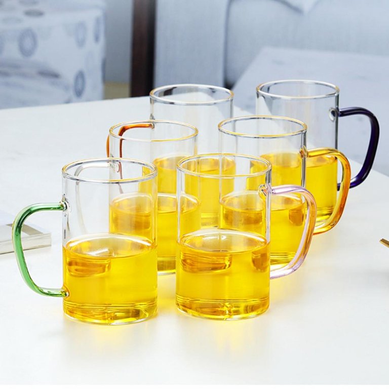 Glass Coffee Tea Mug Cup Clear Transparent Coffee Milk Tea Mugs Heat  Resistant