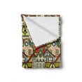 thumbnail image 2 of Retro Soft Flannel Fleece Blanket, Hand Drawn Old City in Colorful Tones European Buildings Featured Town Place Picture, Cozy Plush for Indoor and Outdoor Use, 50" x 60", Multicolor, by Ambesonne, 2 of 6