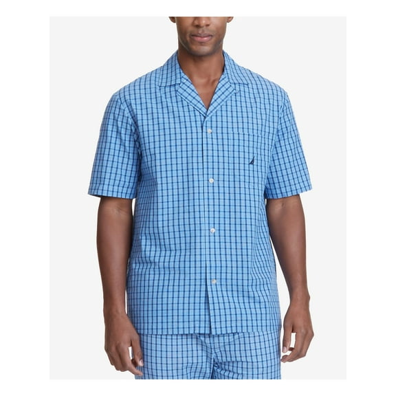 NAUTICA Intimates Blue Plaid Sleepwear Sleep Shirt S