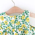 thumbnail image 4 of Vestido Para Niñas Ropa Para Niñas Bebés Verano Para Niños Pequeños Vestido De Algodón Con Estampado Floral Vestido Con Hombros Caídos Con Volantes Verde Odeerbi LM103-5771, 4 of 9