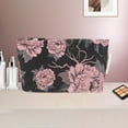 thumbnail image 5 of Unique Bargains 1 Pc Convenient Flower Makeup Bag Polyester Black Pink Medium, 5 of 5