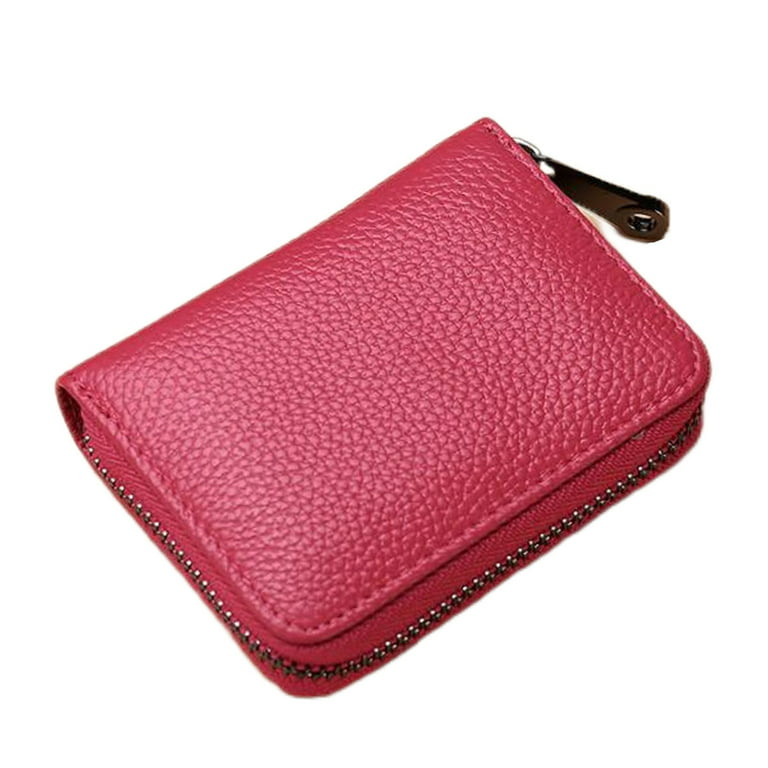 Goopai RFID 20 Card Slots Credit Card Holder Genuine Leather Accordion Card  Case Small Wallet for Women or Men with Zipper