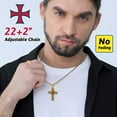 thumbnail image 3 of FaithHeart Knights Templar Seal Necklace for Men Gold Plated Stainless Steel Retro Punk Christ Fellow-Soldiers Jewelry Gift for Son Brother Christmas, 3 of 9