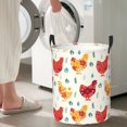 thumbnail image 5 of Fuzoiu Colorful Flower Chickens Print Circular Hamper,Laundry Basket with Handle,Collapsible Laundry,Dirty Clothes Storage Basket,for Bedroom Bathroom Dorm Living Room-Small, 5 of 6