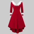 thumbnail image 1 of Vestido navideño de manga larga para mujer, vestido festivo de terciopelo de invierno, disfraz de señorita Papá Noel, San Nicolás para fiesta de Navidad, vestido de fiesta rojo S, 1 of 3