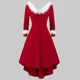thumbnail image 1 of Vestido navideño de manga larga para mujer, vestido festivo de terciopelo de invierno, disfraz de señorita Papá Noel, San Nicolás para fiesta de Navidad, vestido de fiesta rojo S, 1 of 3