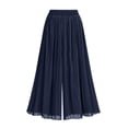 thumbnail image 2 of Aboser Women's Chiffon Wide Leg Pants High Waist Pleated Culottes Plus Size Palazzo Pants Flowy Layering Trousers Loose Fits A-Line Cropped Pants, 2 of 3