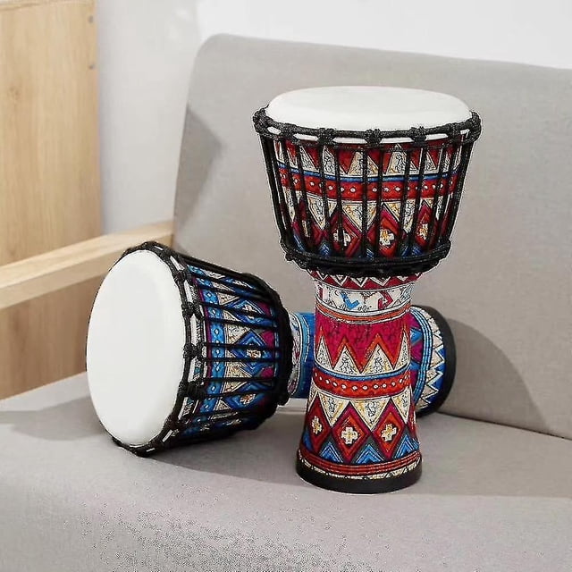 Batería HUOGUO, tambor de mano Djembe africano de 8 pulgadas con patrones artísticos