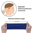thumbnail image 6 of Qekee Navy Blue Sports Sweatband, Workout Headband for Running, Exercise, Cycling Fit Head Circumference 19.6-22.4 inches, 6 of 9