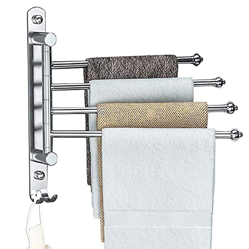 Lonffery Outdoor Towel Rack,Swivel Towel Rack,4Arm Wall Mounted Towel