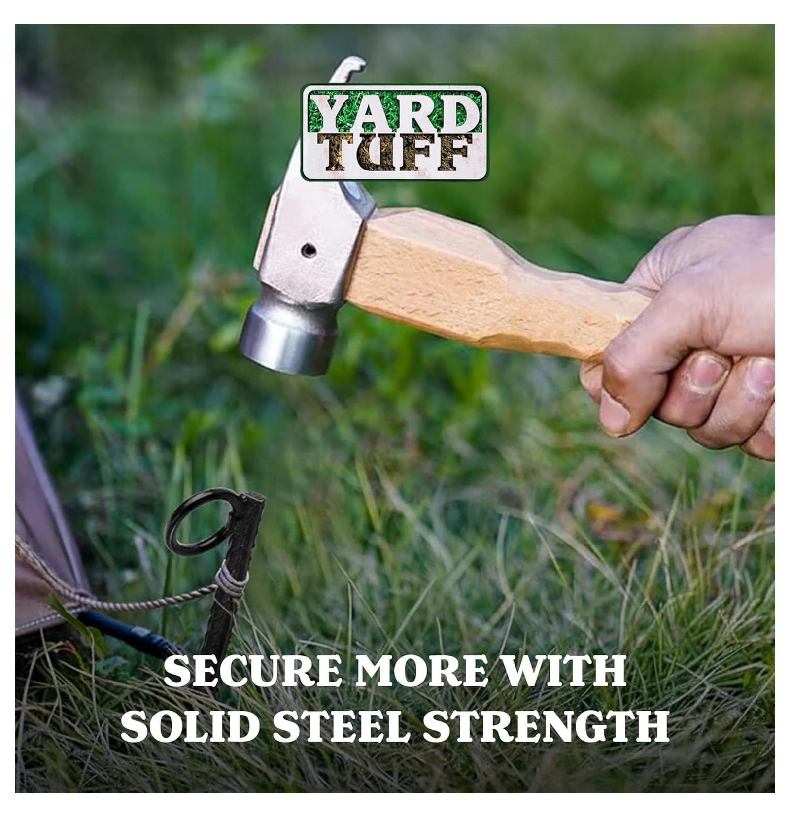 1/2" x 30" Stakes, Heavy-Duty Steel Ground Anchors with Loops for Tents, Tarps, Landscaping, Plants, and Outdoor Yard Support, 6 Pack