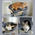 thumbnail image 4 of Pefilos 59" Cat Tree Tower for Indoor Cats, Multi-Level Cat Condo with 3 Removable Pompom Sticks, Cat Tree House with Hammock, Scratching Post, and 2 Perches, Dark Gray, 4 of 7