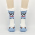 thumbnail image 3 of IWRICH Christmas Gifts Stocking Stuffers Fuzzy Slipper Socks Warm Sherpa Lined Animal Cabin Socks Non Indoor House Cozy Winter with Grips Blue, 3 of 3
