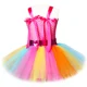 thumbnail image 5 of Vestido de tutú Jojo Siwa con lazo para el cabello, vestido de princesa arcoíris para niñas, vestidos de tutú de tul para niñas, disfraz de fiesta de cumpleaños festivo, 5 of 5