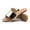 Gold, variant on Women's Classic Slide Sandals Faux Leather Tan Footbed Casual Flat Slip-On