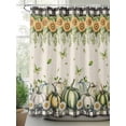 thumbnail image 2 of Fsddascl Green Pumpkin Fall Shower Curtain Set - Small 36" x 72" Washable Bathtub Curtain with 12 Hooks, Thanksgiving Sunflower Daisy Botanical Linen Waterproof Fabric Shower Curtains for Bathroom, 2 of 6