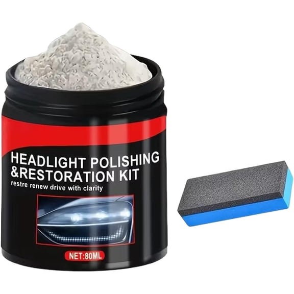 Headlight Restoration Kit, 80ml Glass Scratch Removal for Car Truck SUV