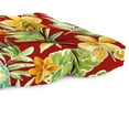 thumbnail image 4 of Jordan Manufacturing 44" x 18" Beachcrest Poppy Red Floral Rectangular Tufted Contoured Outdoor Wicker Settee Bench Cushion, 4 of 11