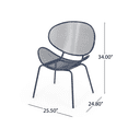 thumbnail image 4 of Tcbosik 2 Pack Armless Patio Chair, Metal Side Chair, Lounge Chair for Balcony, Deck, Garden, Patio, Easy Assembly, Navy, 4 of 10