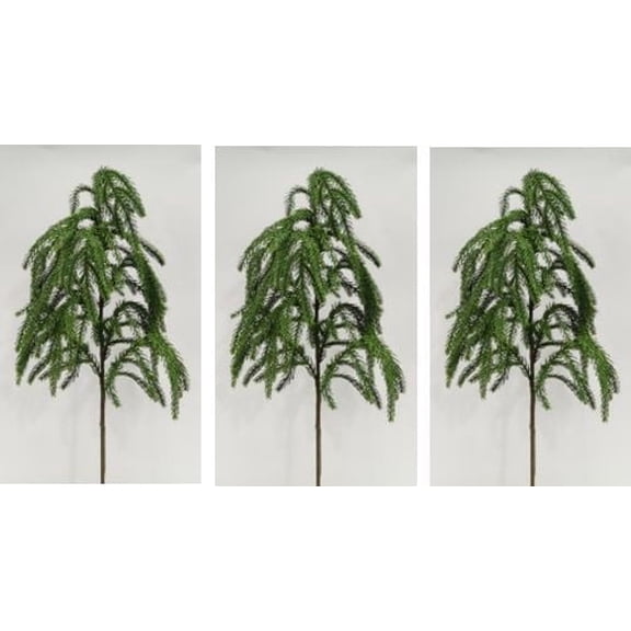 JEWLALO Green Pine Christmas Decorations Pick, 24 inches, 3 Piece