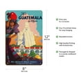 thumbnail image 2 of Guatemala by Clipper - Tikal Mayan - Vintage Airline Travel Poster by Mark Von Arenburg c.1949 - 8 x 12 inch Vintage Wood Art Sign, 2 of 4