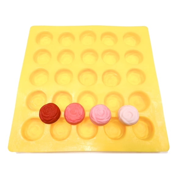 EDELAINE'S Rose 25 Cavity Silicone Molds for Cream Cheese Mints , Chocolate