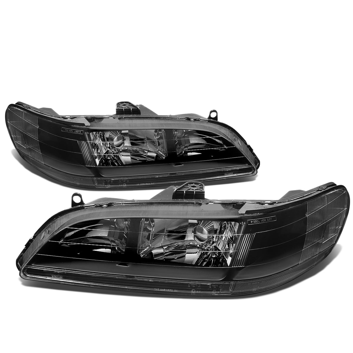DNA Motoring HL-OH-HA98-BK-CL1 For 1998 to 2002 Honda Accord OE Style  Headlight Black Housing Clear Corner Headlamp 99 00 01 Left + Right
