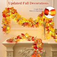 thumbnail image 3 of 2 Pack Fall Decor For Home Thanksgiving Decorations Lighted Fall Garland Maple Leaves Total 20ft 40 Led Battery Operated Indoor Outdoor String Lights, 3 of 5