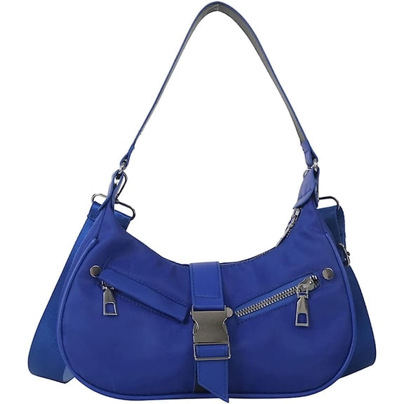 Kukuzhu Shoulder Bag for Women Fashion Buckle Hobo Handbags Nylon Clutch Purse Casual Crossbody Bag