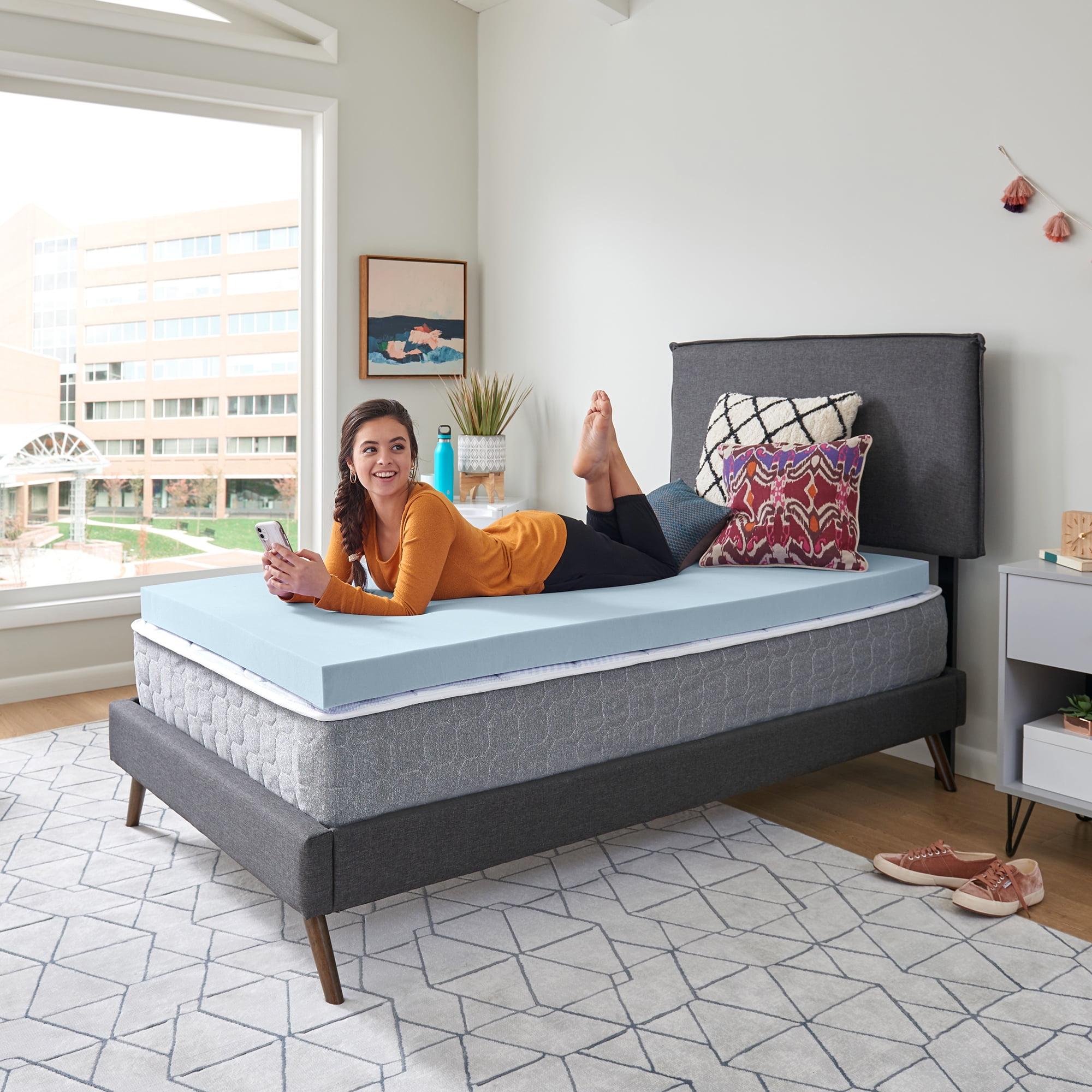 Sealy Essentials 3" Gel-Infused Cooling Memory Foam Mattress Topper, Twin-XL, Adult