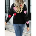 thumbnail image 6 of Women's Heart Print Sweaters Valentines Day Loose Pullovers, 6 of 7