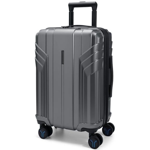BAGSMART Expandable Carry On Luggage 22x14x9 Airline Approved, 1OO% PC Lightweight Hard Shell Suitcase, 20 Inch Travel Luggage with Spinner Wheels, Waterproof Rolling Suitcase, Sliver Gray