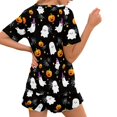 thumbnail image 2 of Jeiento Halloween Pajamas for Women 2 Piece Short Sleeve Shirts and Pants Spooky Ghost Ladies Sleeping Outfits Teens Soft Sleepwear Set High Elastic Lounge Wear Tops Bottoms Easy Clean, Size 4XL, 2 of 7