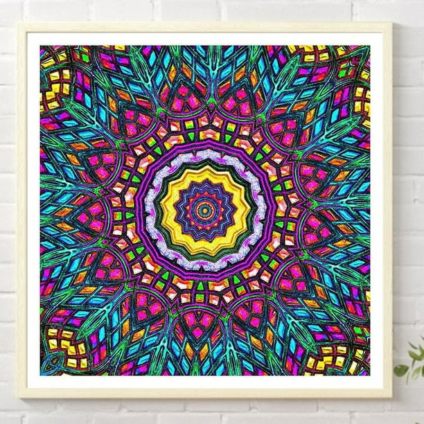 Pintura de diamante 5D DIY, kit de caleidoscopio con cuentas cuadradas completas, decoración del hogar, 40x40cm