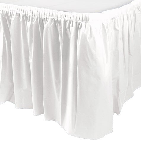 White Plastic Table Skirt 1 per Package