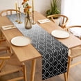thumbnail image 3 of Morocco Black Table Runner - 60 Inch Long, Kitchen Dining Table Runner Dresser Scarves, Classic Geometric Abstract Gradient Farmhouse Decor for Coffee Tables Wedding Party Banquet, 3 of 8