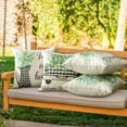 thumbnail image 3 of Pack of 4 Outdoor Waterproof Spring Decorative Pillow Covers Garden Throw Pillow Covers 20x20 Inch Buffalo Plaid Cushion Case Pillows Shell for Sofa Patio Furniture Couch Tent (Eucalyptus E), 3 of 6