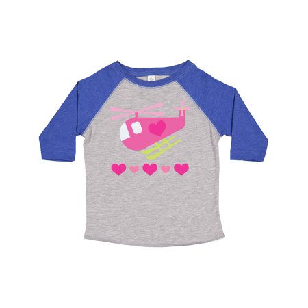 

Inktastic Valentine Pink Heart Helicopter Gift Toddler Boy or Toddler Girl T-Shirt