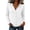 White, variant on Womens Mandarin Split Neck Blouse Half Button Placket Floral Embroidery Three Quarter Elastic Cuff Loose Casual Spring Summer Daily Wear Top