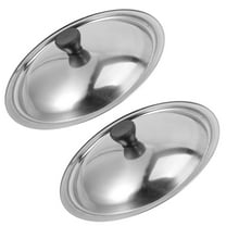 NICEXMAS Cookware Pot Lid Lids Silver Stainless Steel 2Pcs Rainproof