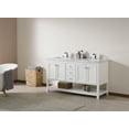 thumbnail image 3 of Stufurhome Luthor 60 Inch White Double Sink Bathroom Vanity with Drains and Faucets in Chrome, 3 of 7