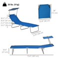 thumbnail image 2 of 2Pcs Outdoor Folding Lounge Chairs with Adjustable Sun Shade, Blue Steel Frame Chaise Loungers for Patio, Poolside, Garden, Beach & Camping, 73.6" L x 22.8" W Oxford Fabric, 2 of 7