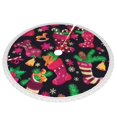 thumbnail image 2 of Faldas para árbol de Navidad de 30 pulgadas con texto "Merry Christmas", tapete para árbol de Navidad para vacaciones de invierno, falda para árbol de Navidad para decoraciones navideñas rústicas, 2 of 8
