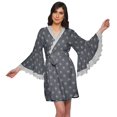 thumbnail image 1 of Moomaya Robe Courte Imprimée pour Mariée en Préparation, Manches Évasées, Peignoir, Portefeuille pour Femmes, 1 of 6