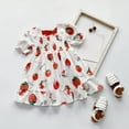 thumbnail image 2 of Baby Girl Princess Dress Kids Cute Sweet Strawberry Puff Sleeve Bow Dress Children Carnival Party Costumes,1-6T, 2 of 4