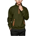 thumbnail image 5 of YOUYEDIAN Boys Half Zip Sweatshirt Kids Casual Long Sleeve Mock Neck Pullover Hoodie with Pockets, 5 of 5